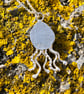 Dark Seafoam Sea Glass and Sterling Silver Jelly Fish Pendant - 1296 - Image 3