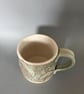 Handmade Ceramic Coffee Mug: Blue Mushroom fungi design - Image 2