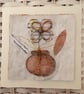 Wire Flower in a Round Vase. Silver Gold Copper White & Natural Tone Artwork.  - Image 1