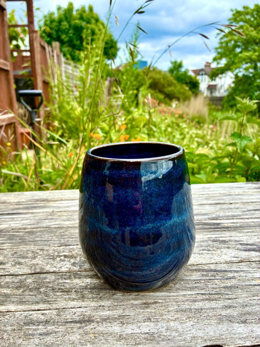 Blue Handmade Stoneware Vase