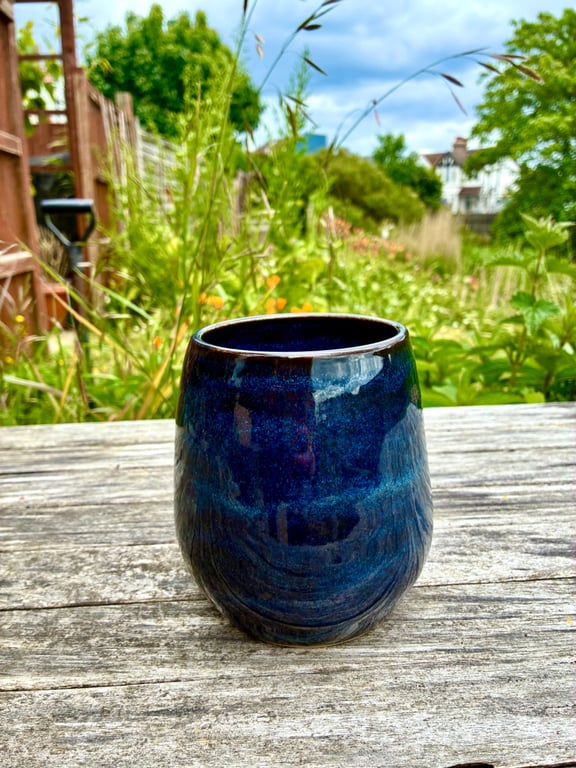 Blue Handmade Stoneware Vase
