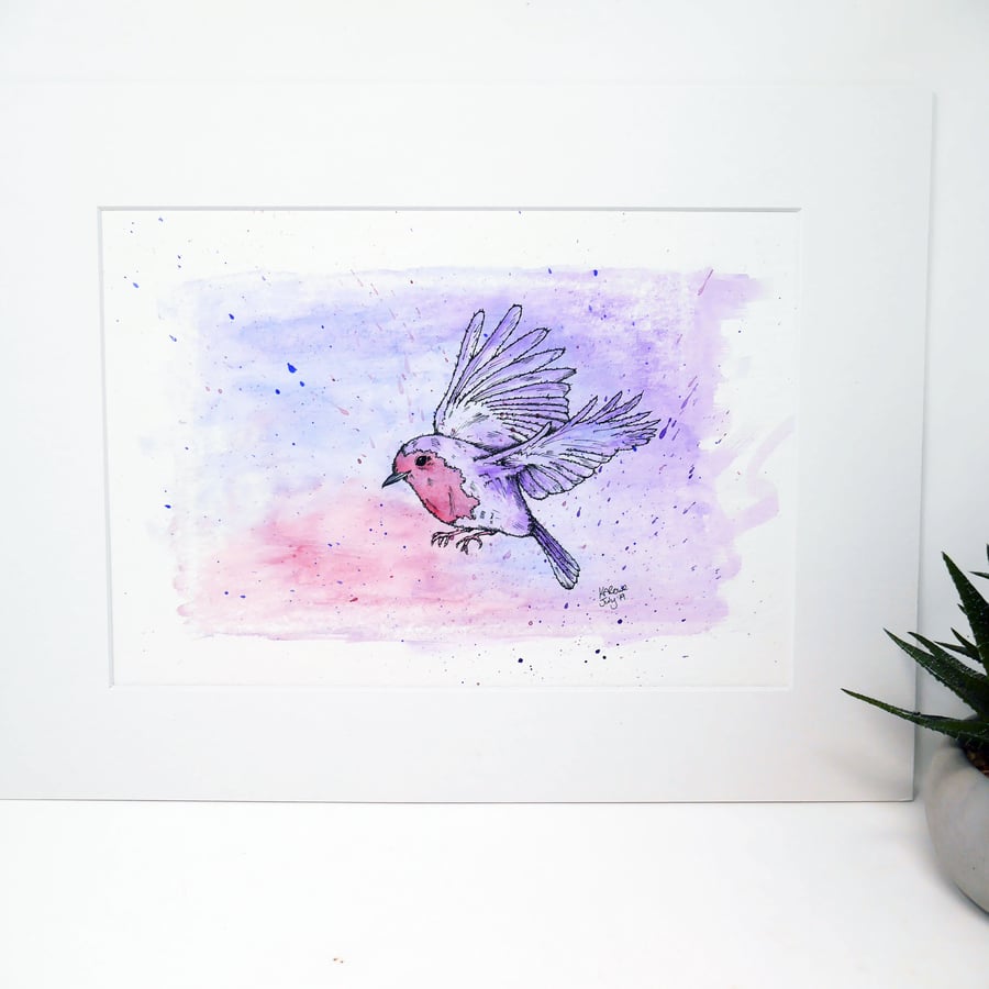 Seconds Sunday, End of Line, Robin, Bird Art, Original Painting
