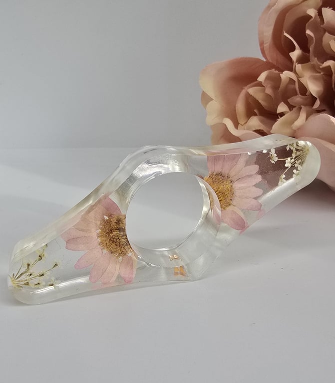 Handmade Resin Thumb Page Holders with Real Preserved Flowers