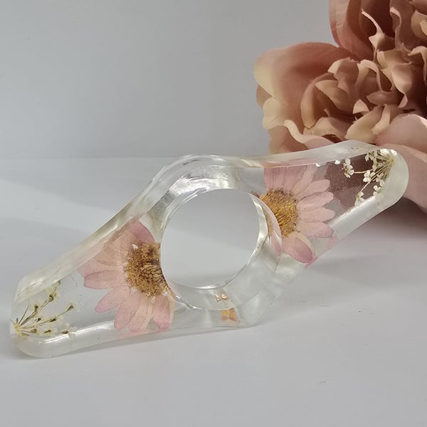 Handmade Resin Thumb Page Holders with Real Preserved Flowers