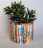 Handmade Jesmonite Plant Pot – Colourful Rainbow Splatter Planter for Houseplant