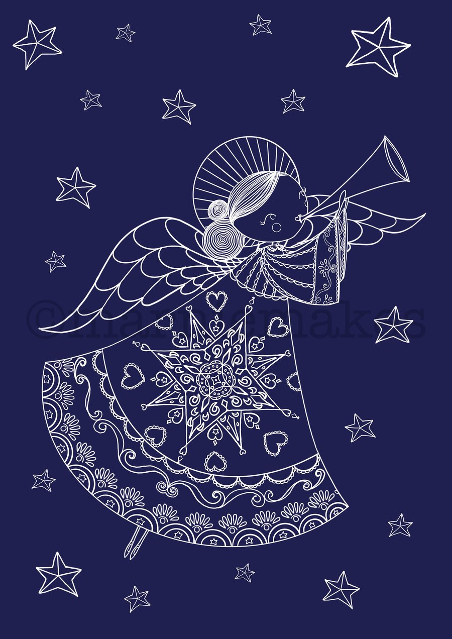 Time To Shine (inky blue)- A4 Giclee Print