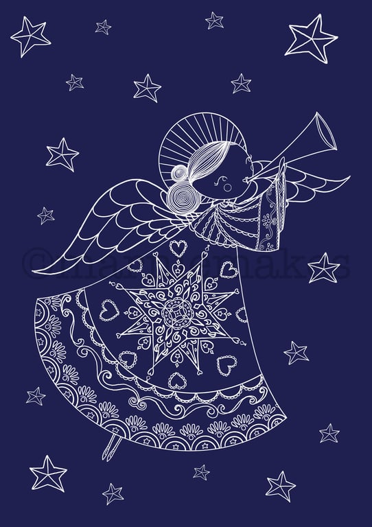 Time To Shine (inky blue)- A4 Giclee Print