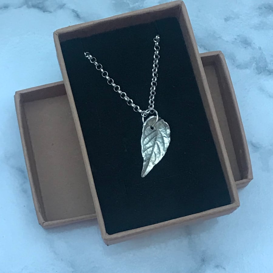 Chilli Leaf Pendant Handmade Recycled Silver