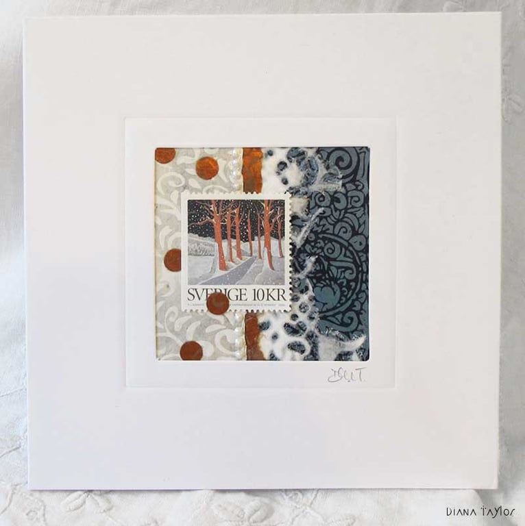 MIXED MEDIA CHRISTMAS CARD WINTER CHRISTMAS