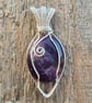 Amethyst wire wrapped pendant necklace 
