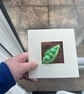 Peas in a pod wool painting greetings Card