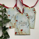 CHRISTMAS gift tags ( set of 3) ' Rosehips '...ready to ship...