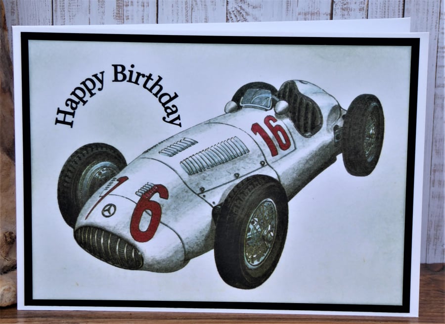 C4151    Old Racing Car Birthday Card