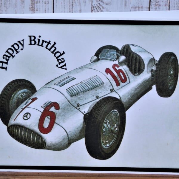C4151    Old Racing Car Birthday Card