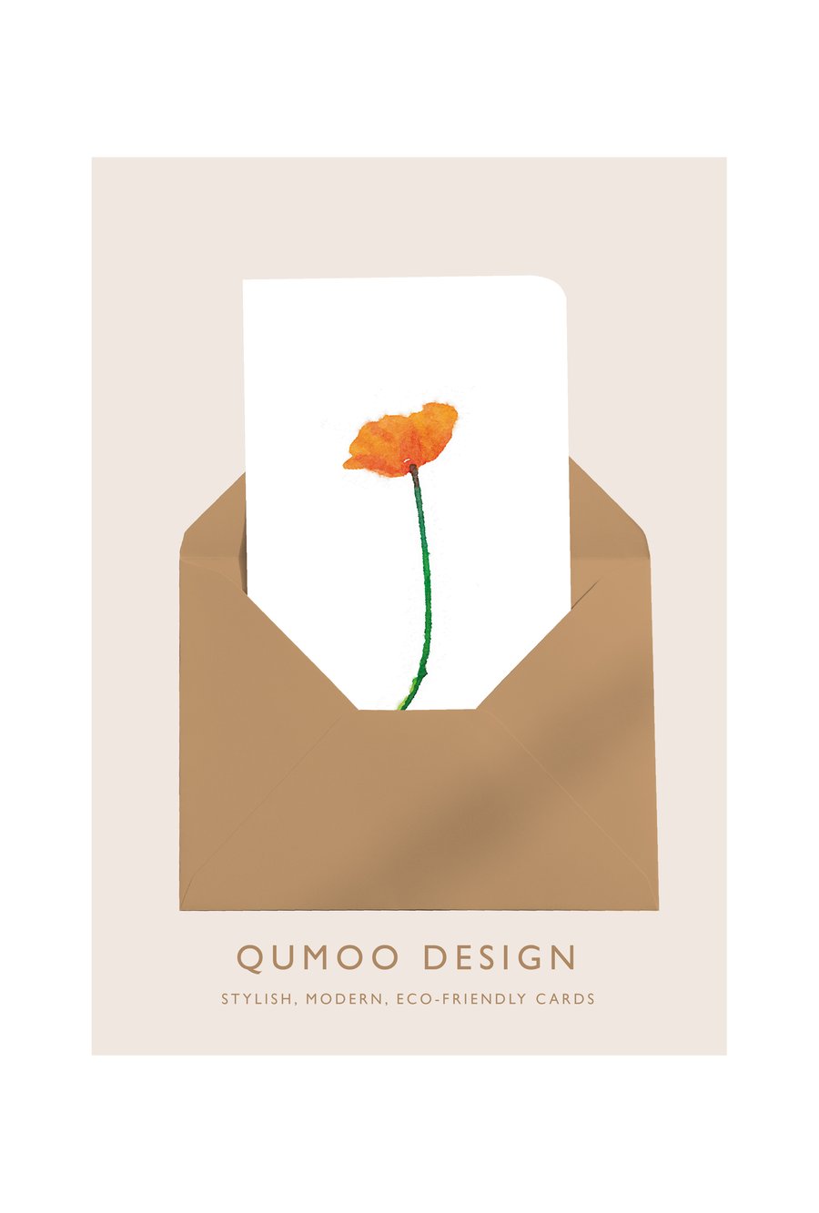 Poppy flowers Greetings Card (QM 215)