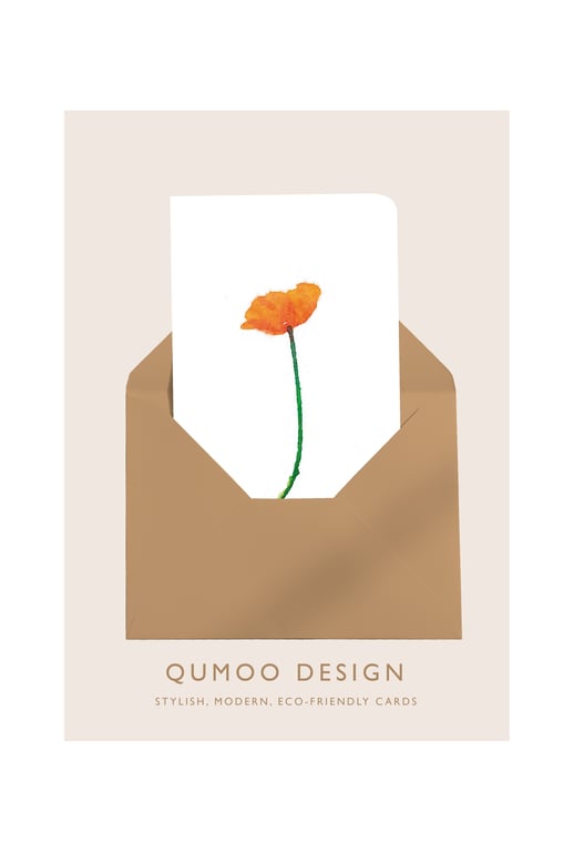 Poppy flowers Greetings Card (QM 215)