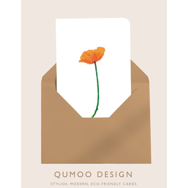 Poppy flowers Greetings Card (QM 215)