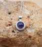 Tiny Amethyst Pendant necklace with studded edge - Image 1