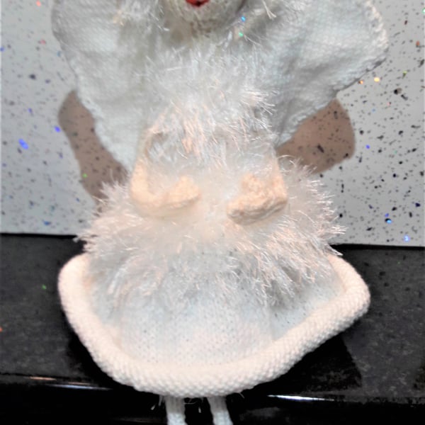 Fairy Princess, hand knitted, collectable doll on stand