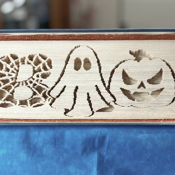 Boo Halloween 180 CUT & FOLD Book Folding Pattern - EMAILED PDF PATTERN