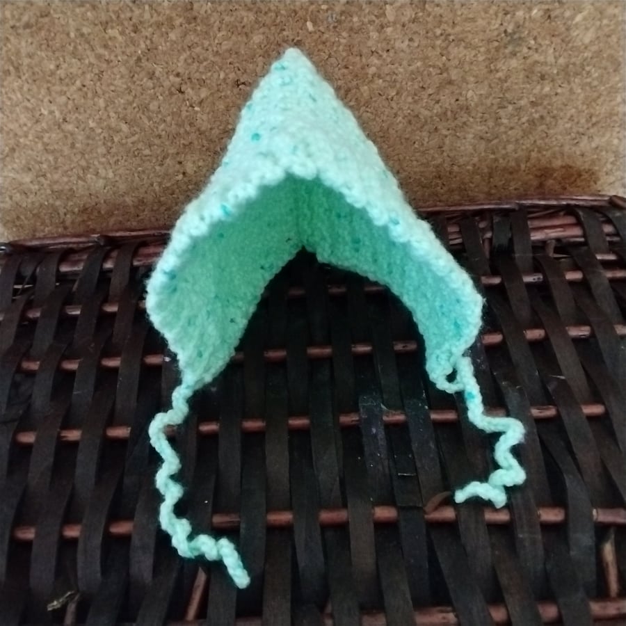 Handmade crochet baby pixie hat