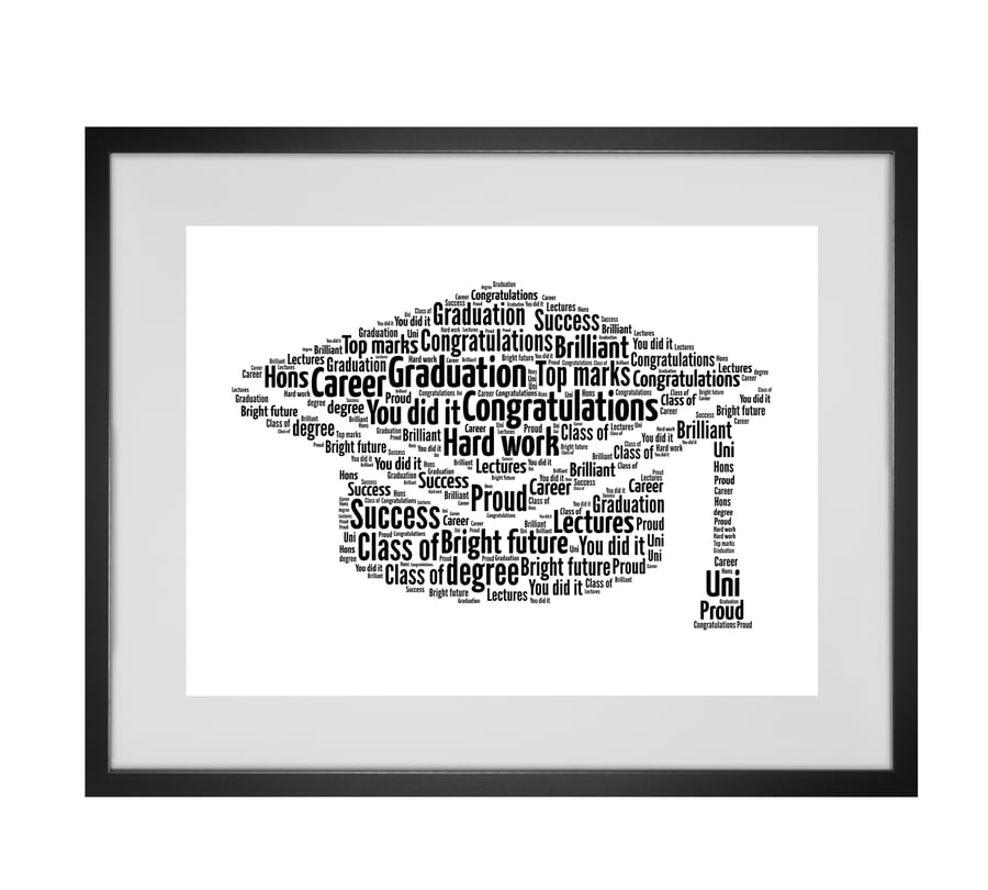Personalised Graduation Hat Design Word Art Gifts  