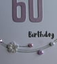 60th Birthday Card - Pastel Wreath Design - Image 6