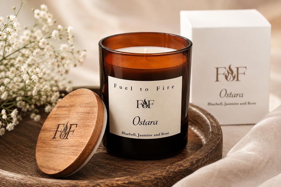 Bluebell, Jasmine & Rose Scented Candle - Luxury Floral Fragrance - Coconut Wax