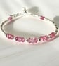 Pink Topaz Heart Charm Bracelet with Adjustable Slider Clasp - Image 6