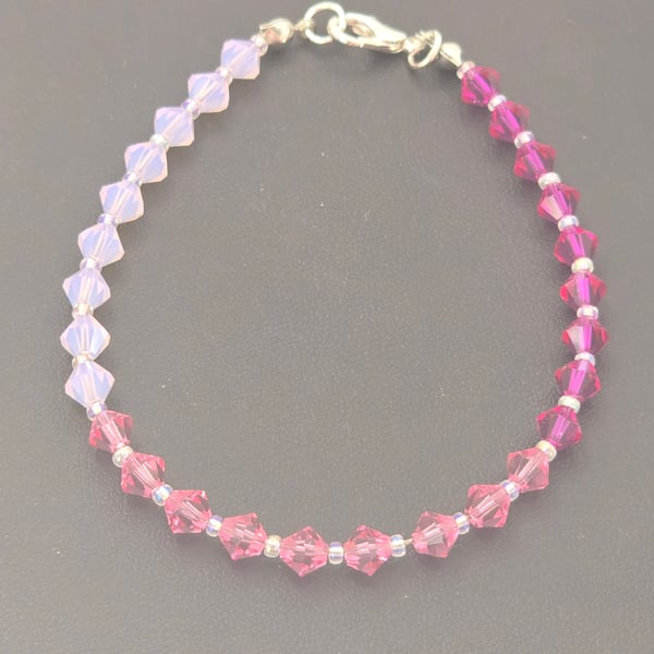 Preciosa Crystal bicone bracelet - Pink ombre