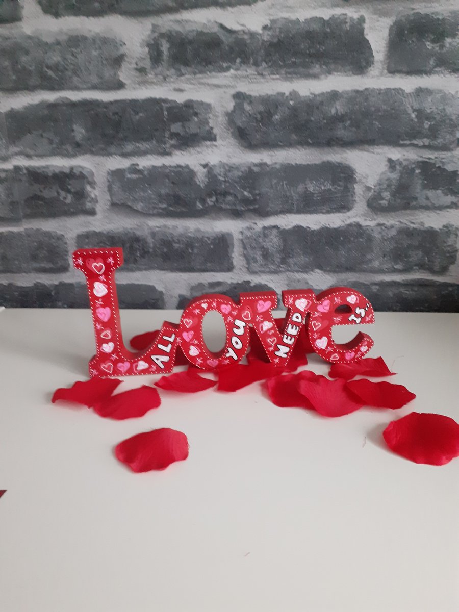All you need is love Valentine love word sign ornament