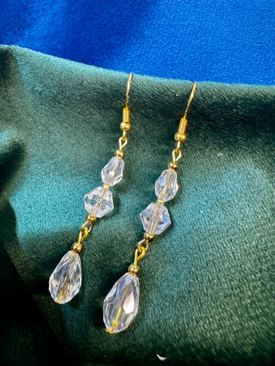 Antique cut glass bead earrings