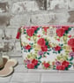 PINK FLOWERS 100% COTTON COSMETIC POUCH - Image 1