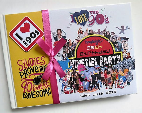 90's themed Birthday Guest Book, I love 90's party book, gift