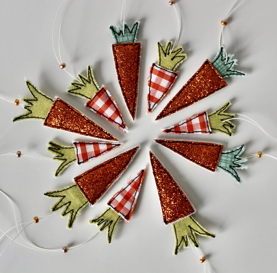 Carrot Hanging Decorations - Pack of Eleven