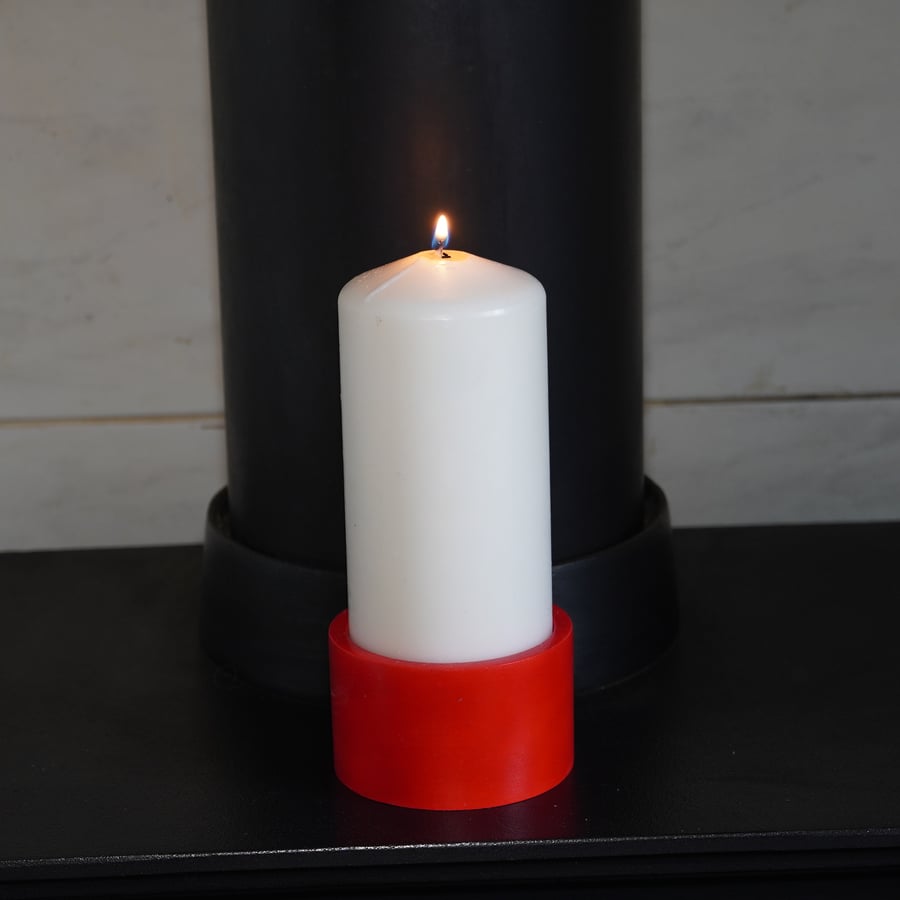 Turned wooden candle holder