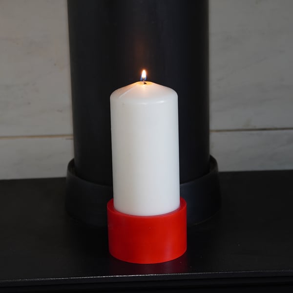 Turned wooden candle holder