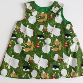 Dress, 6-12 months, A line dress, Winter, pinafore, Christmas Dress