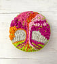 Brooch, Hand Embroidered Multi Coloured Tree of Life  - Image 1