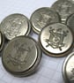 10 Large Pewter Hepton Buttons - Image 1