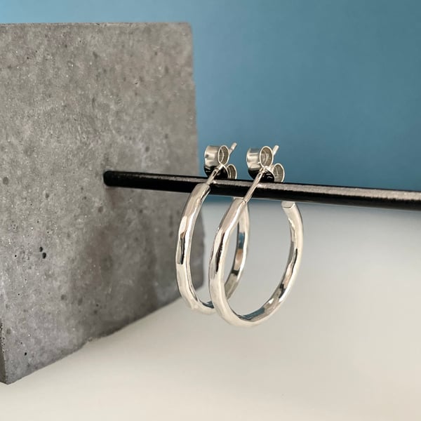 Classic Solid Sterling Silver Hoop Earrings Siz Folksy