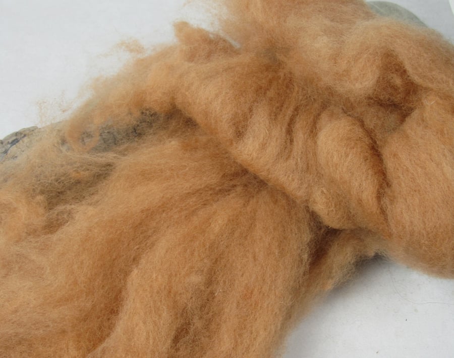 10g Naturally Dyed Cutch Brown Llanwenog Felting Wool