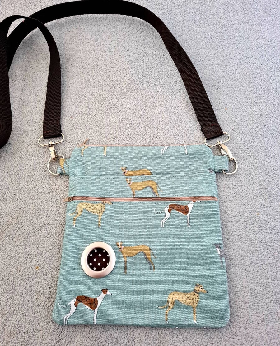 Sophie Allport Speedy Dogs fabric dog walking bag (whippet, lurcher, greyhound)