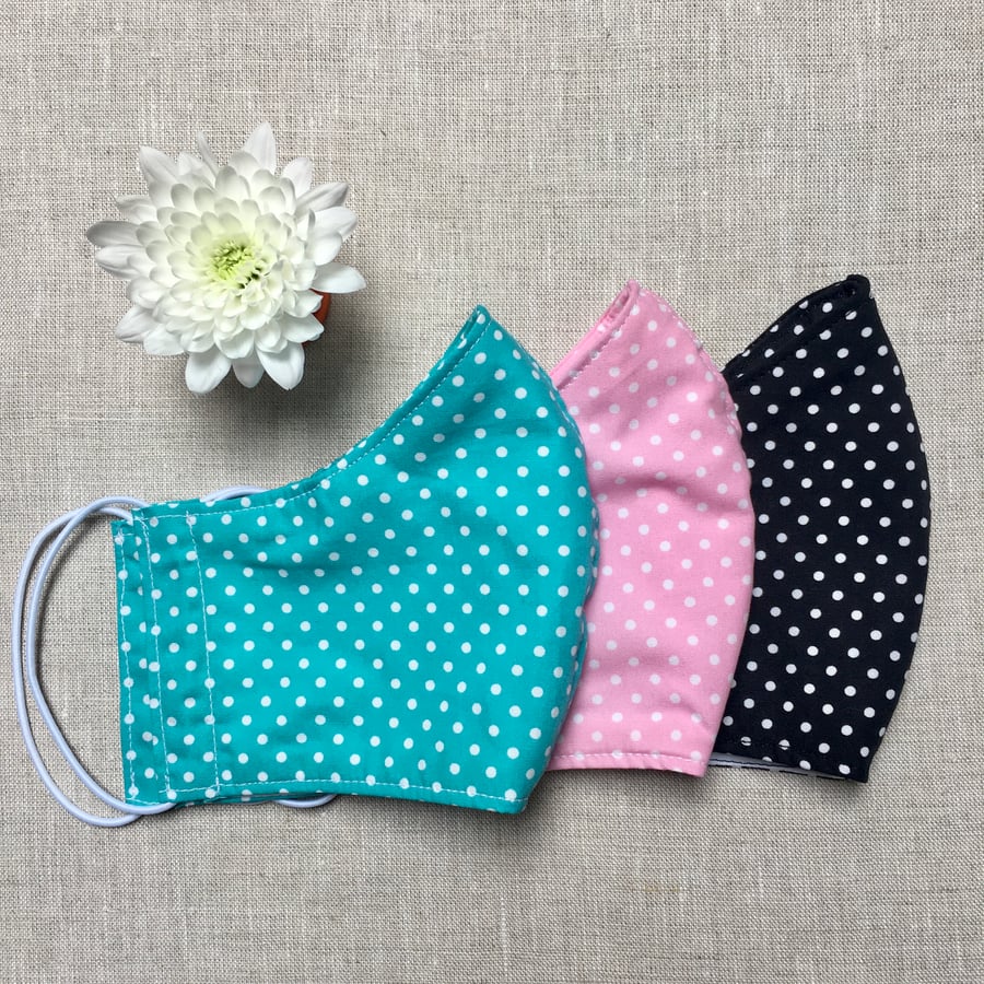 SALE Spotty Dots Reusable Cotton Face Mask Washable Adult Child