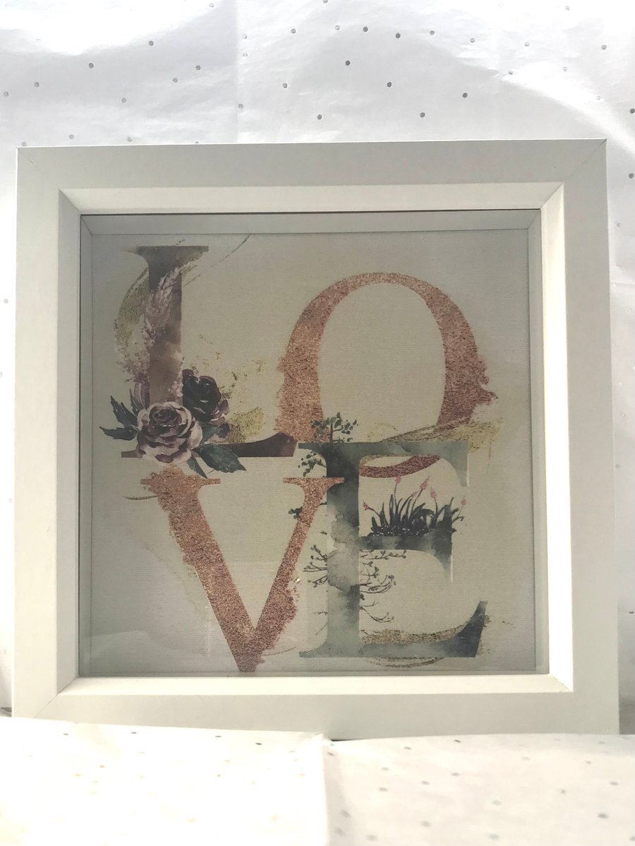 Love shadow box frame