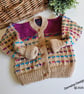 Hand Knitted Designer Girl's Cardigan 18 - 24  months  - Image 1