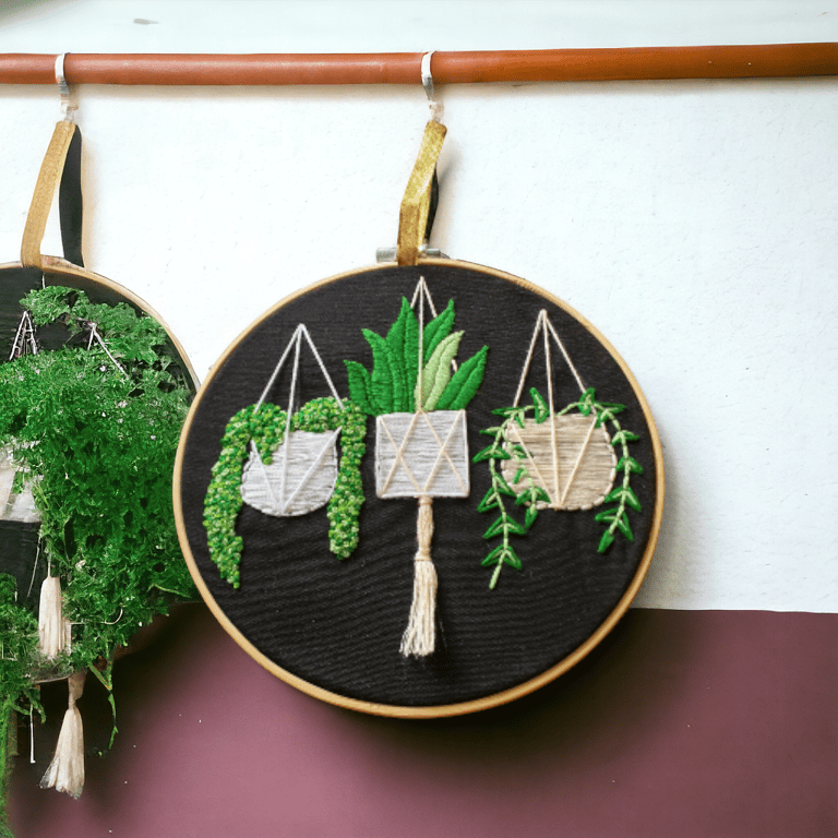 Handmade embroidered wall hanging 