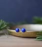 Lapis Lazuli Stud Earrings - Handmade Sterling Silver Studs - Image 6