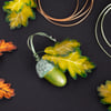 Unique hand-painted acorn decoration (spring green)