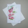 hand painted original art floral card ( ref FA 306 D5 )